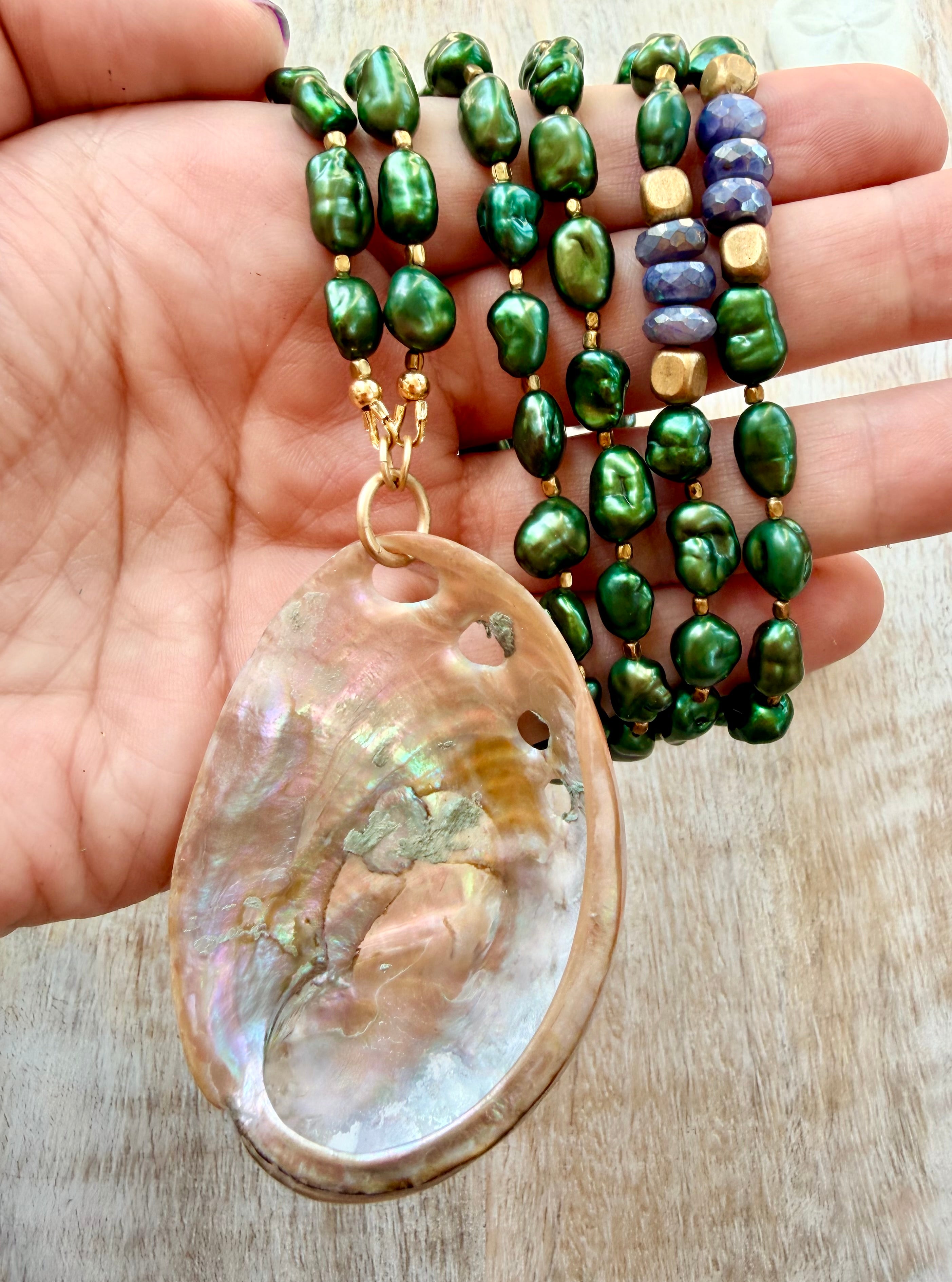 Cambria Pearl & Abalone Necklace