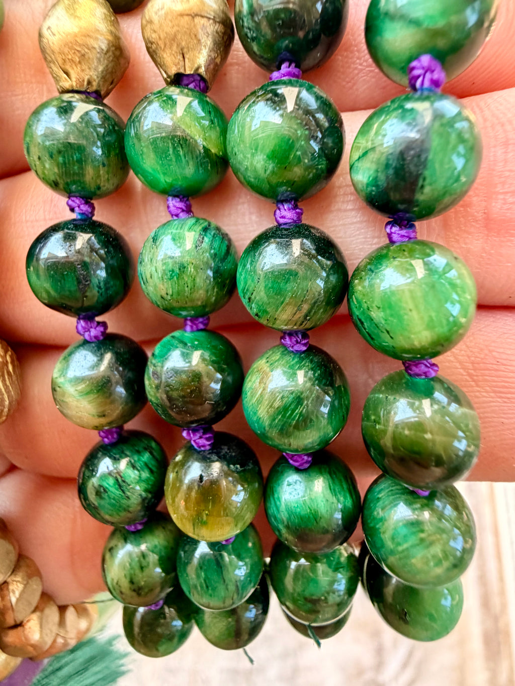 Green Tiger Eye Mala Necklace