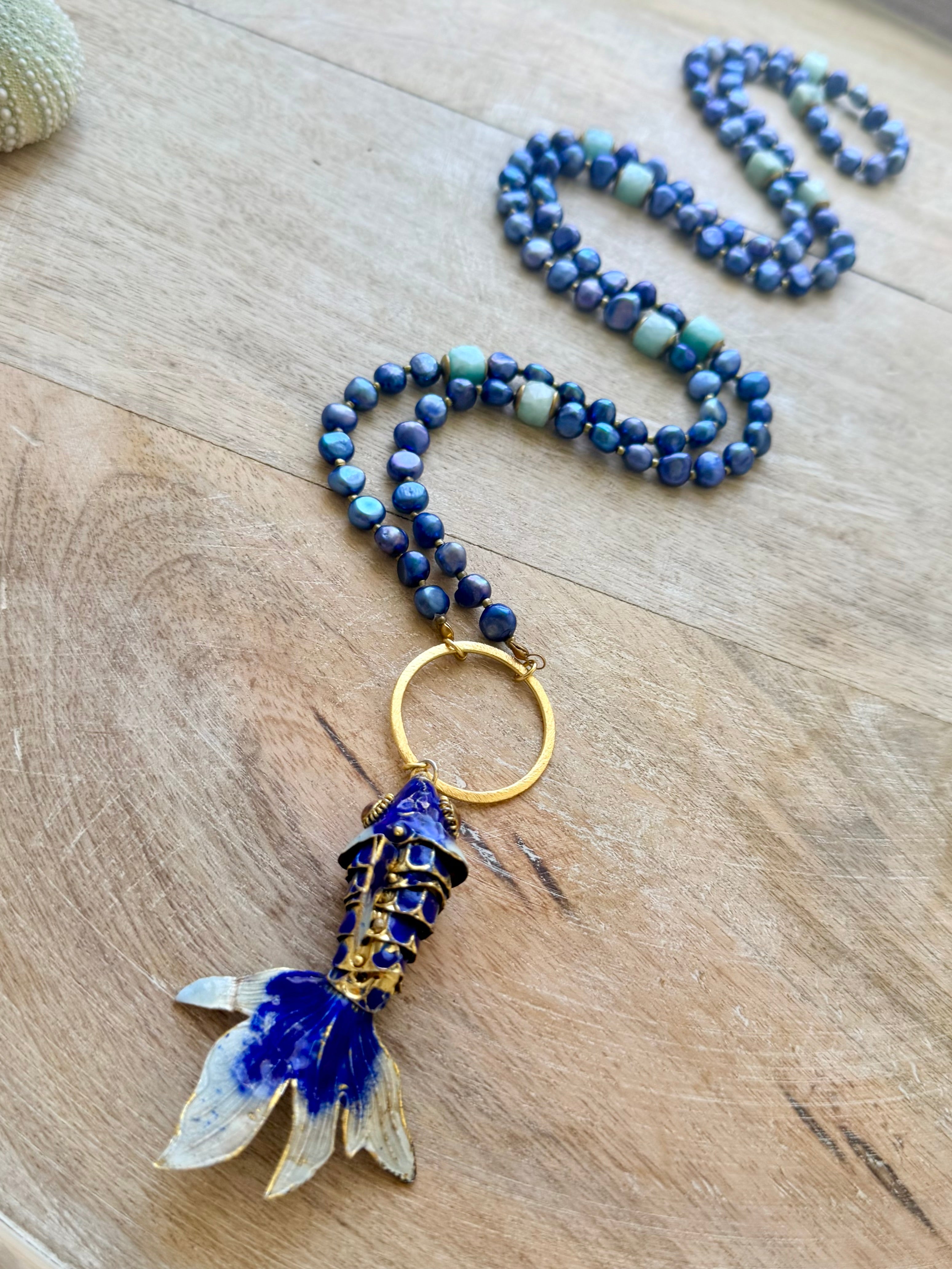 Blue Pearl Laguna Necklace