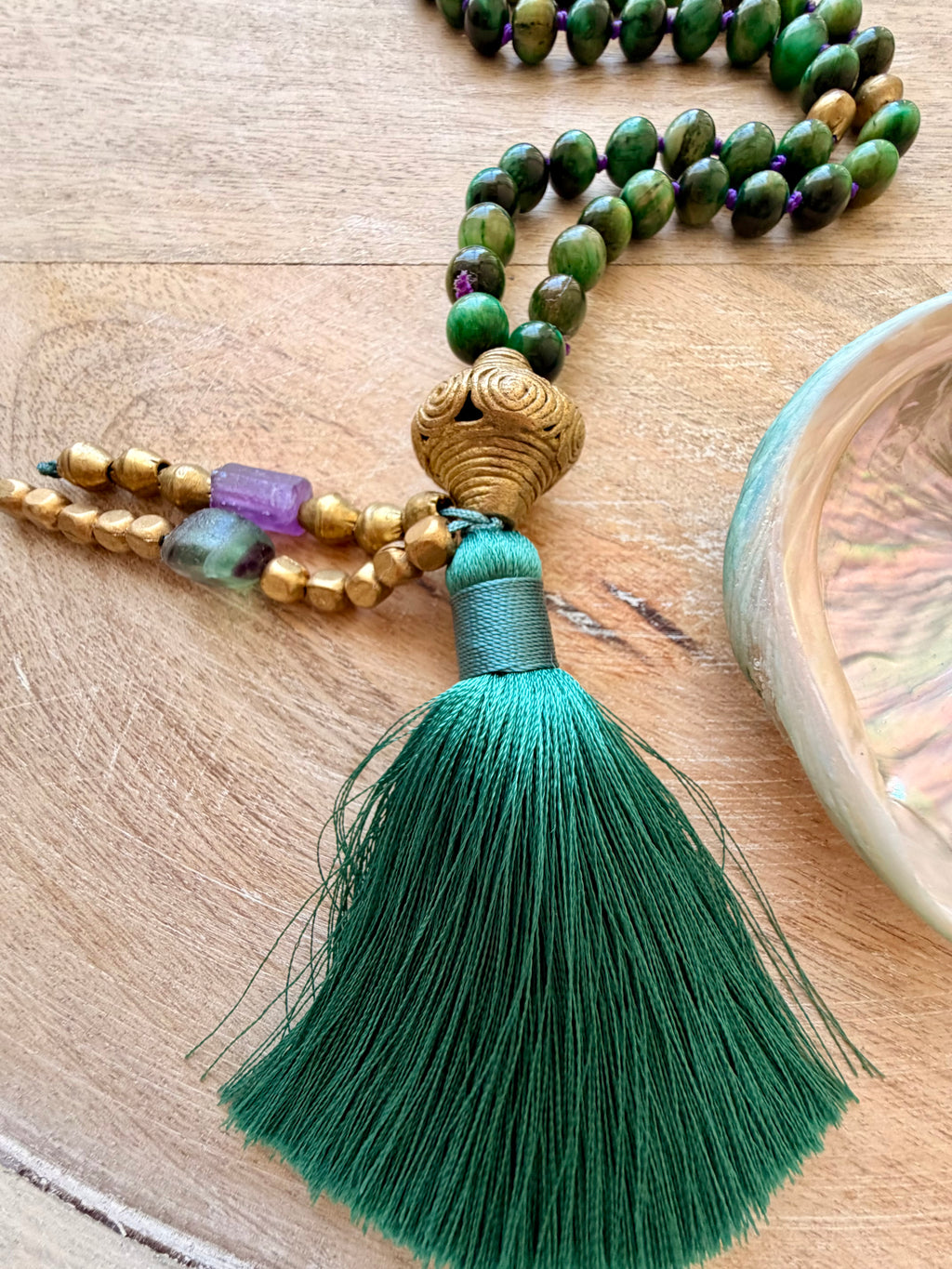 Green Tiger Eye Mala Necklace