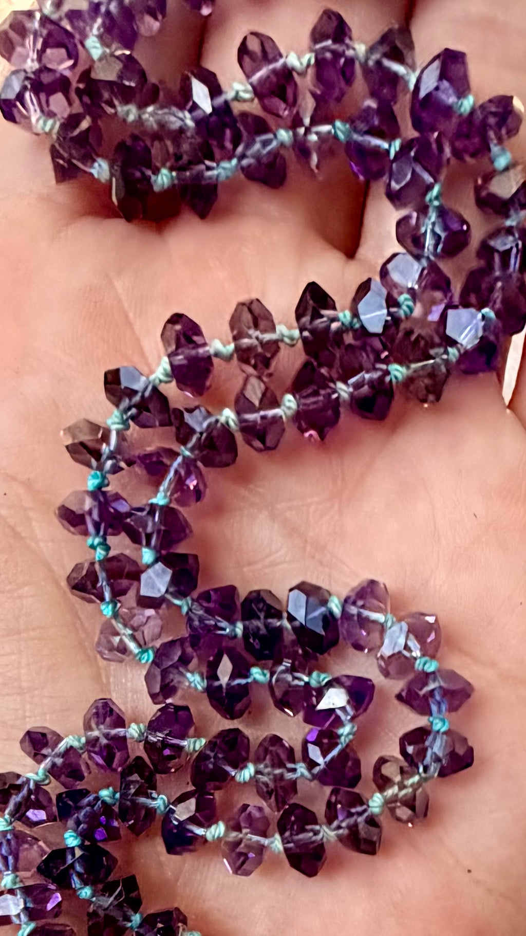 Enchanting Amethyst Necklace with an Abalone Pendant