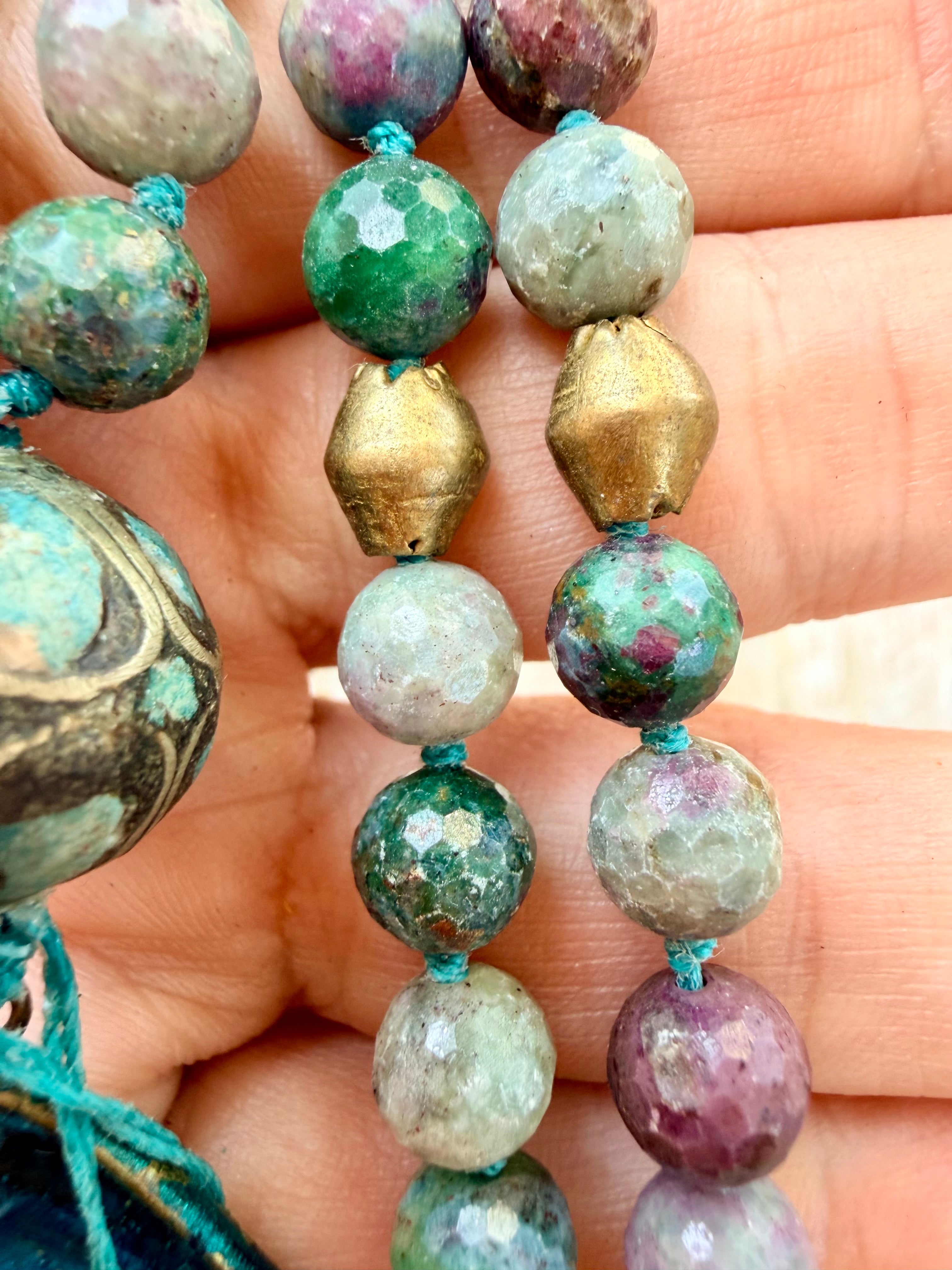 Indian Agate & Tibetan Pendant Necklace
