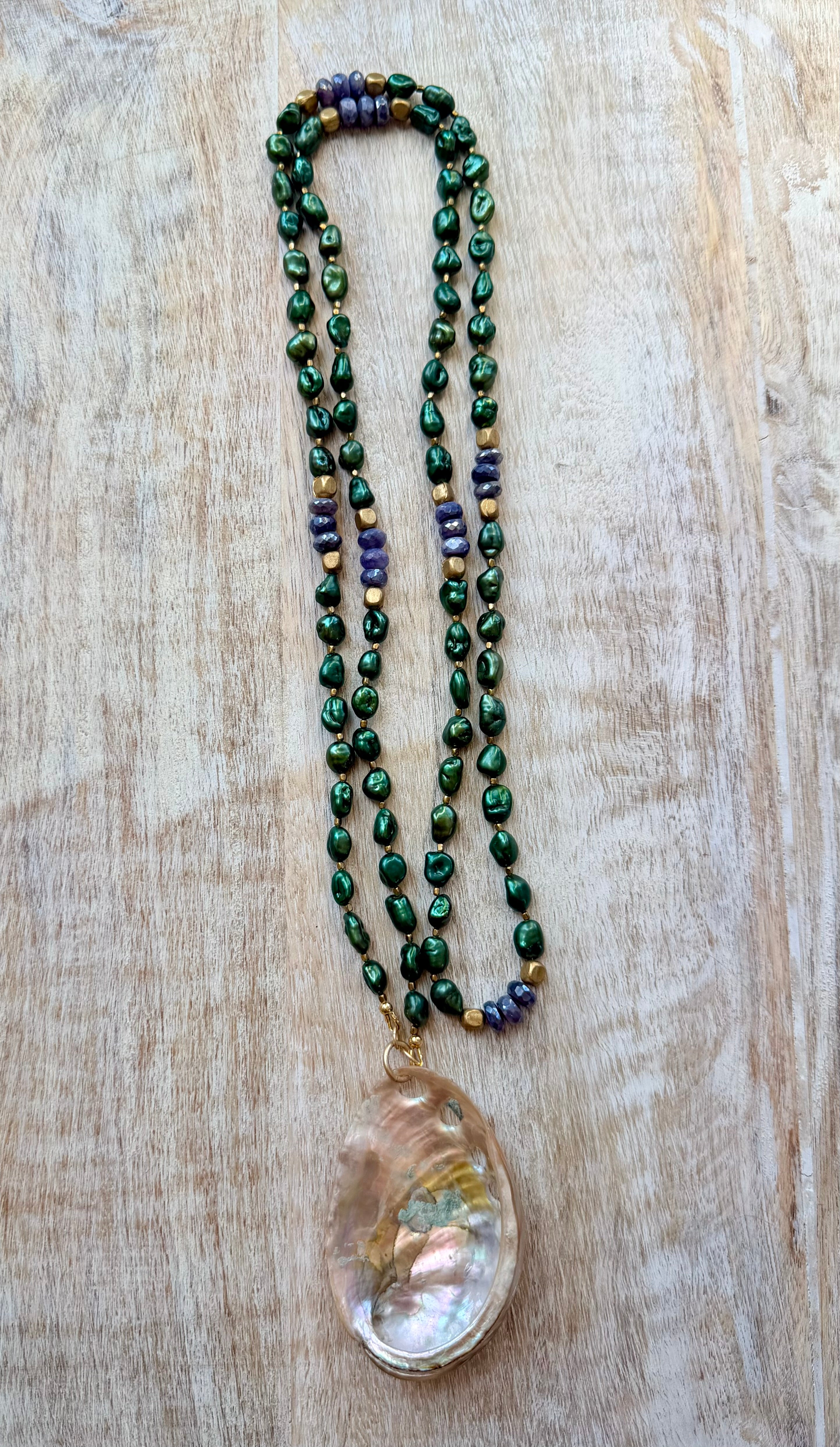 Cambria Pearl & Abalone Necklace