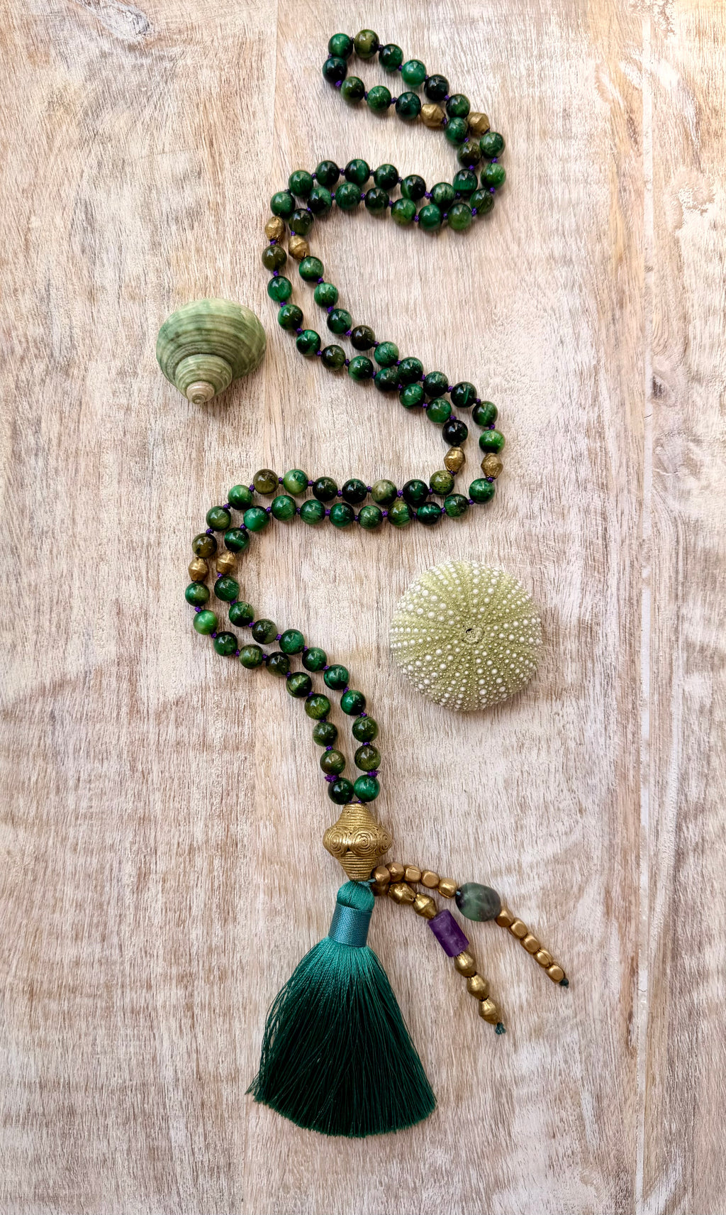 Green Tiger Eye Mala Necklace