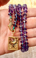 Enchanting Amethyst Necklace with an Abalone Pendant