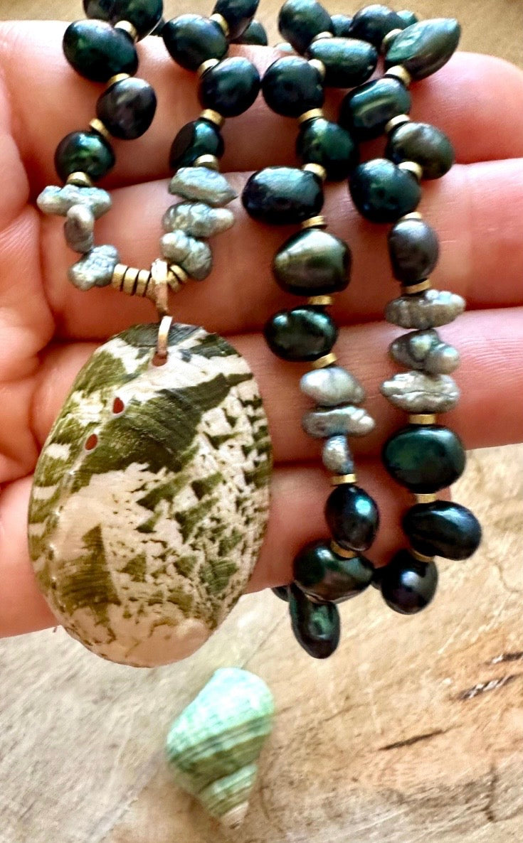 The Morro Bay Pearl & Abalone Necklace