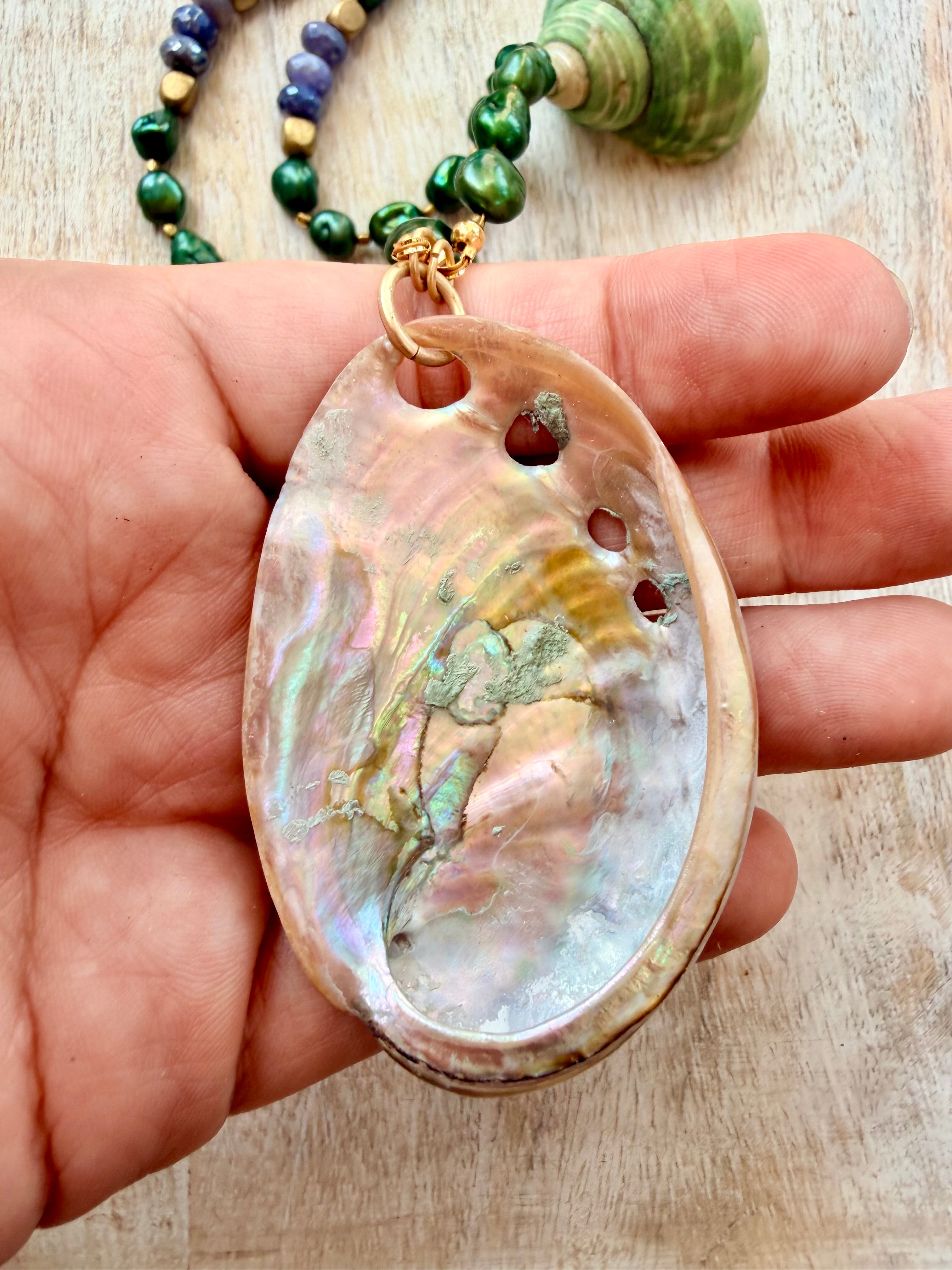 Cambria Pearl & Abalone Necklace