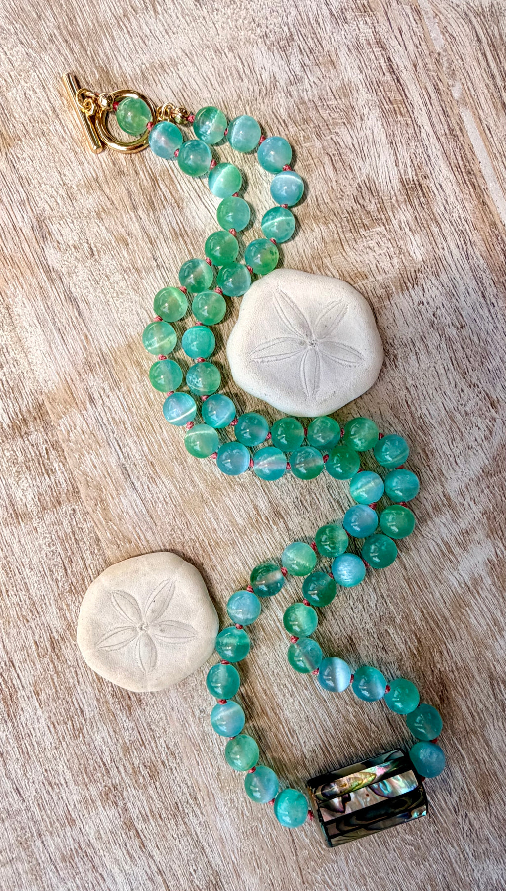 Crystal Cove Selenite Abalone Necklace