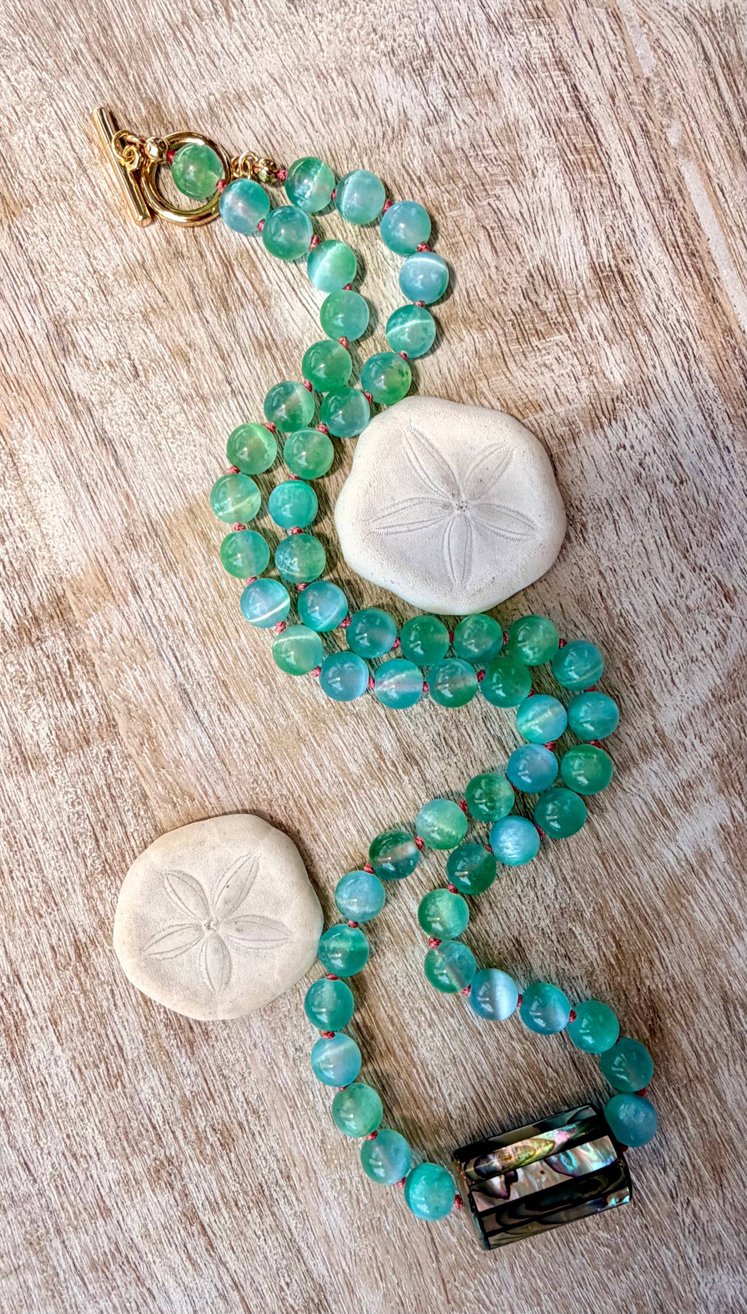 Crystal Cove Selenite Abalone Necklace