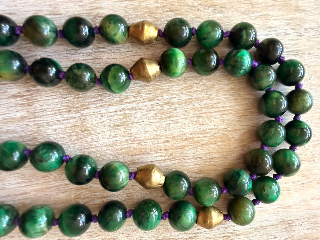 Green Tiger Eye Mala Necklace