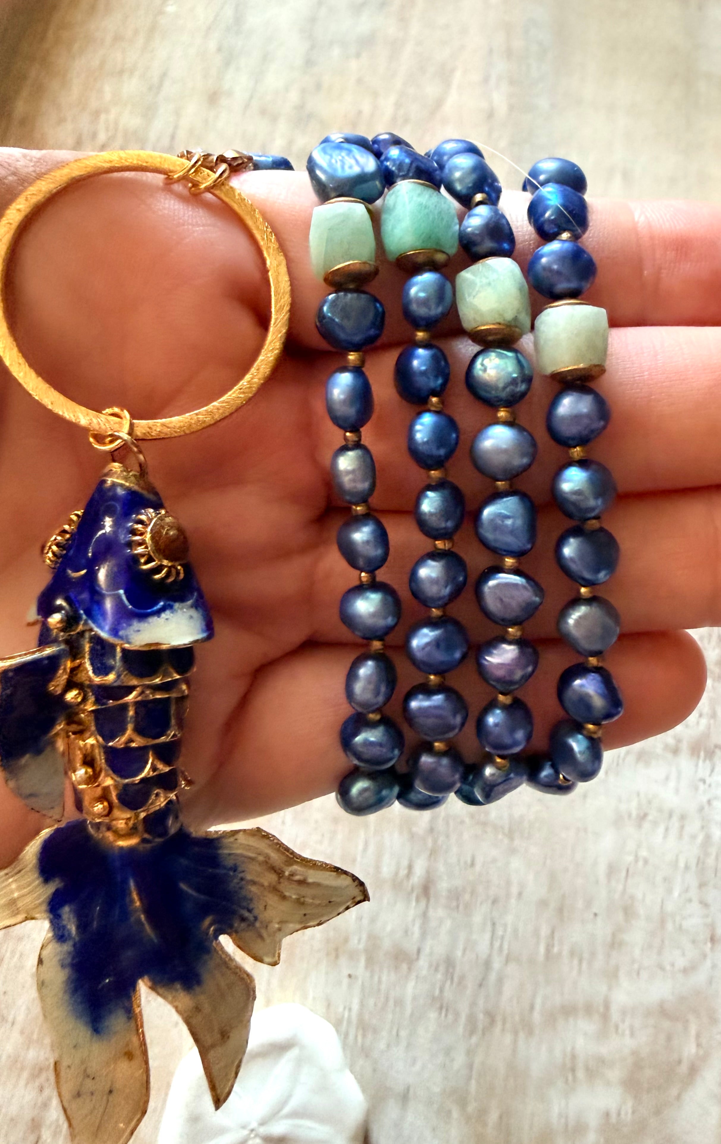Blue Pearl Laguna Necklace