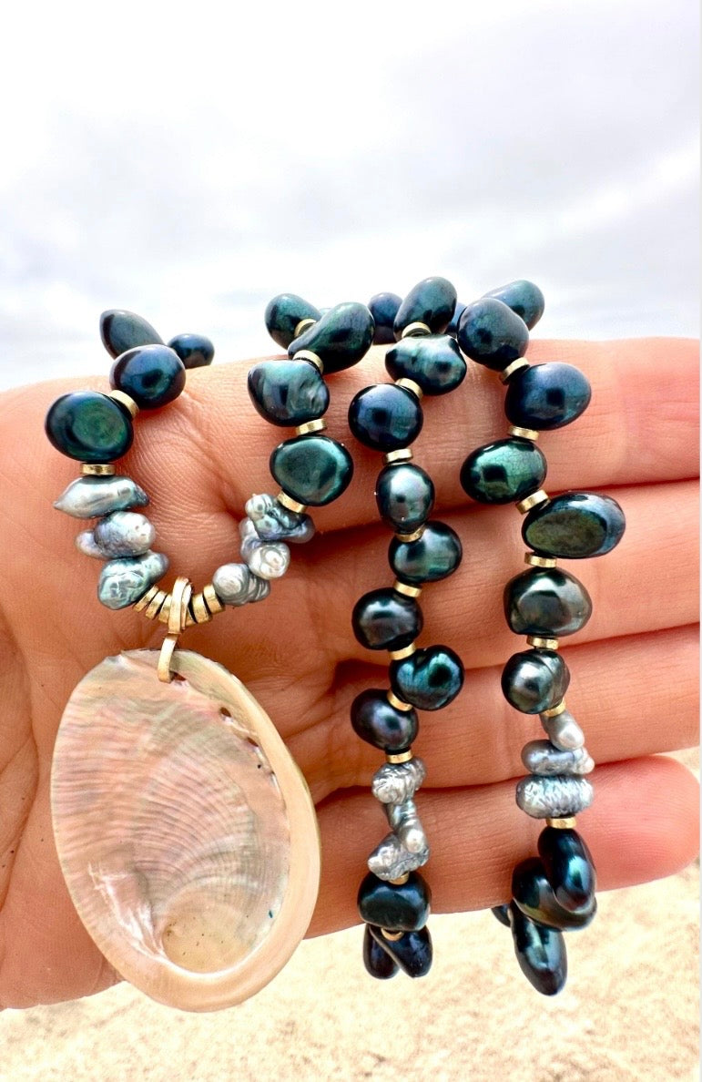 The Morro Bay Pearl & Abalone Necklace
