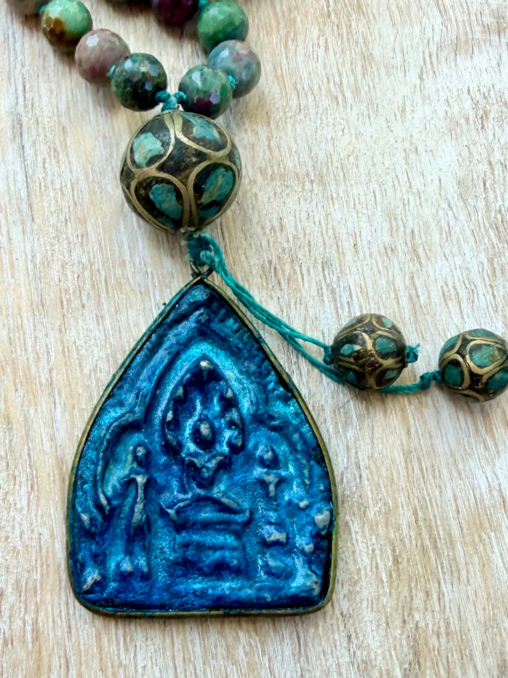 Indian Agate & Tibetan Pendant Necklace