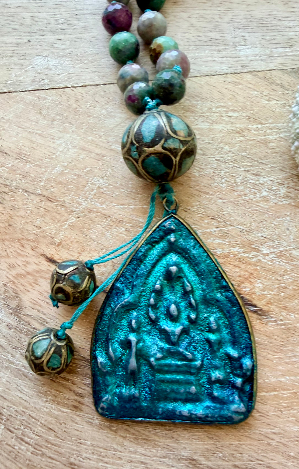Indian Agate & Tibetan Pendant Necklace