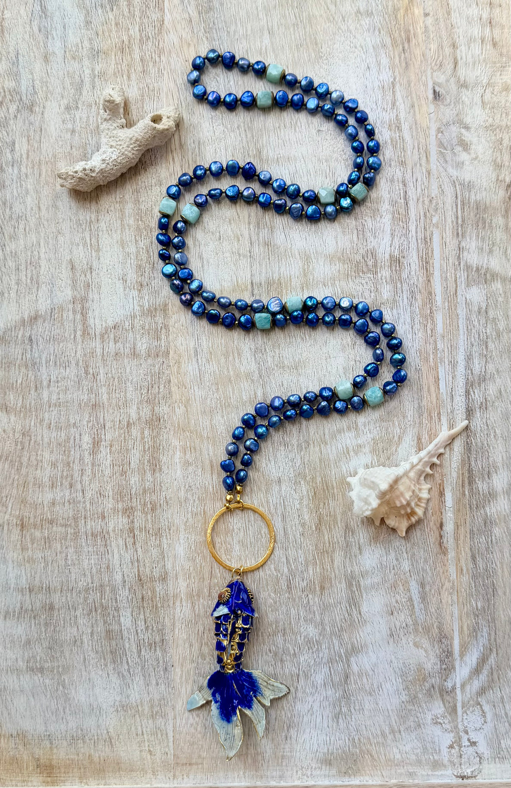 Blue Pearl Laguna Necklace