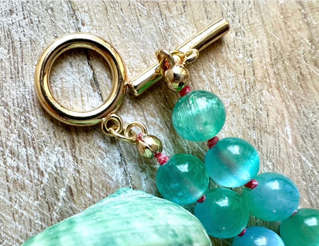 Crystal Cove Selenite Abalone Necklace