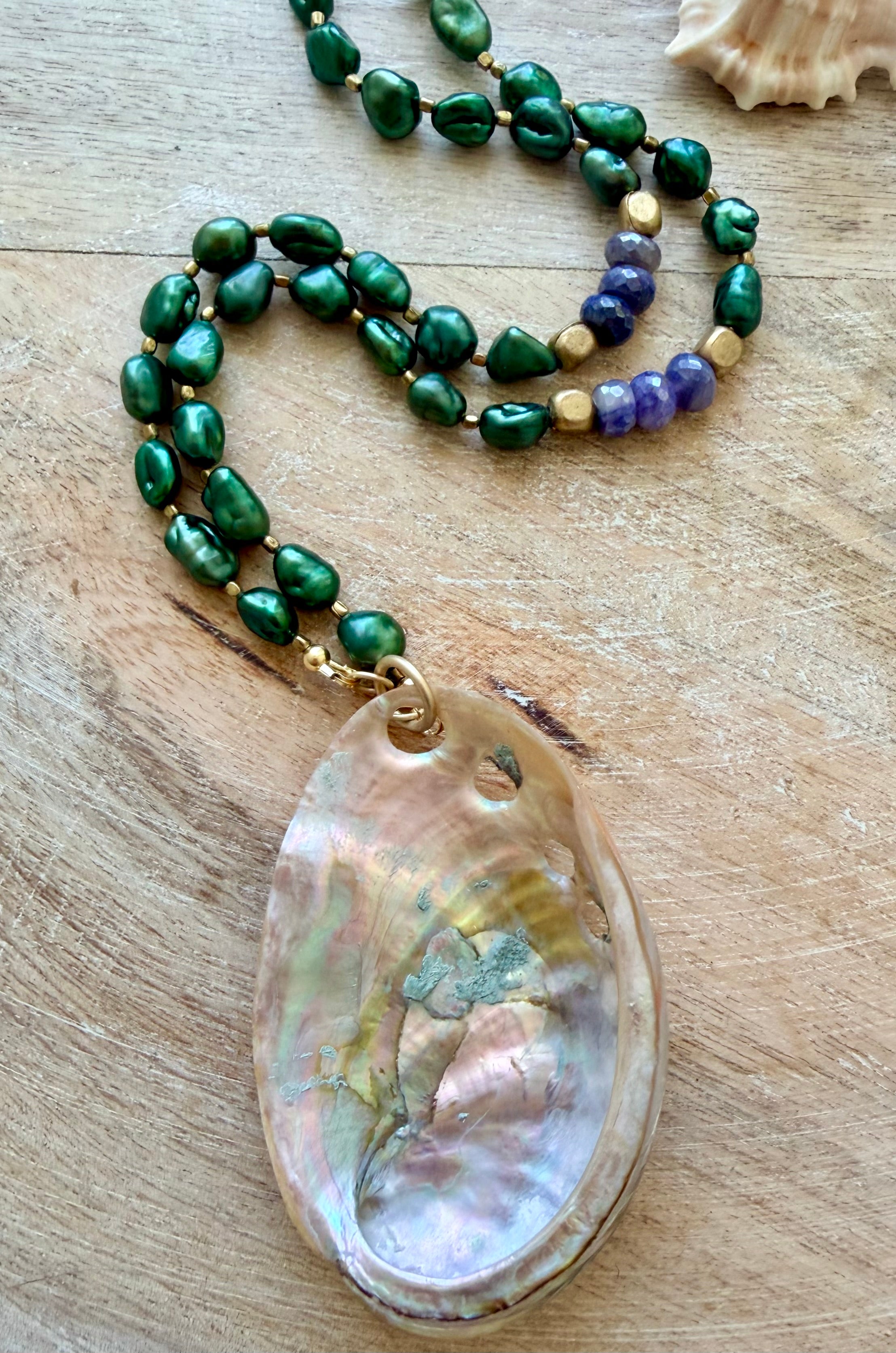 Cambria Pearl & Abalone Necklace