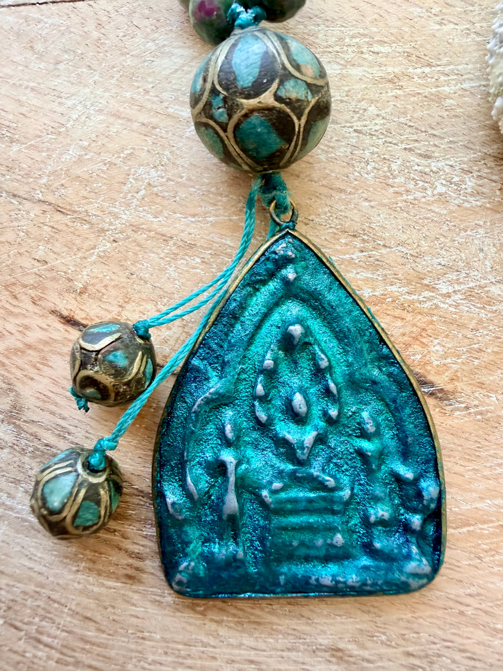 Indian Agate & Tibetan Pendant Necklace