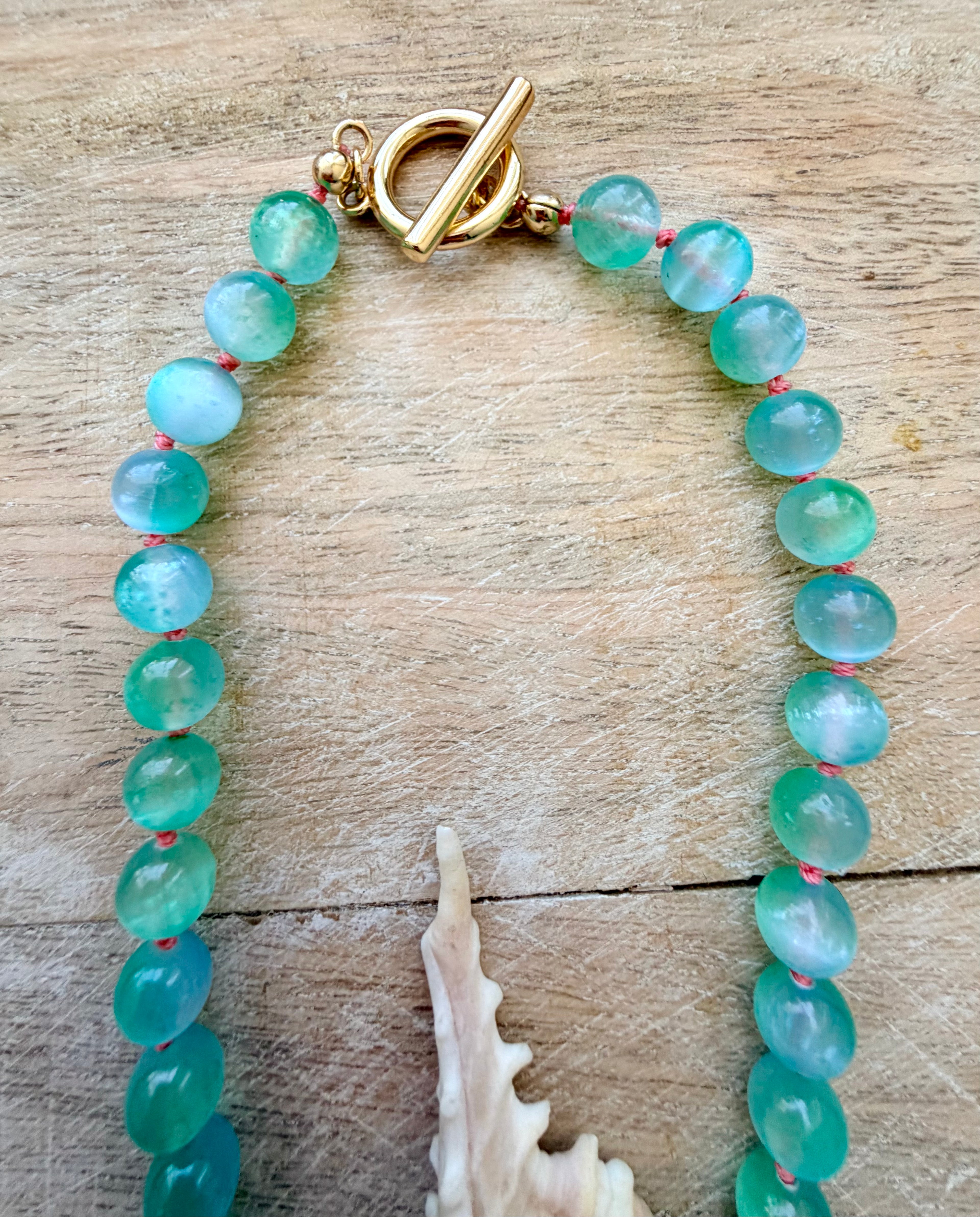 Crystal Cove Selenite Abalone Necklace