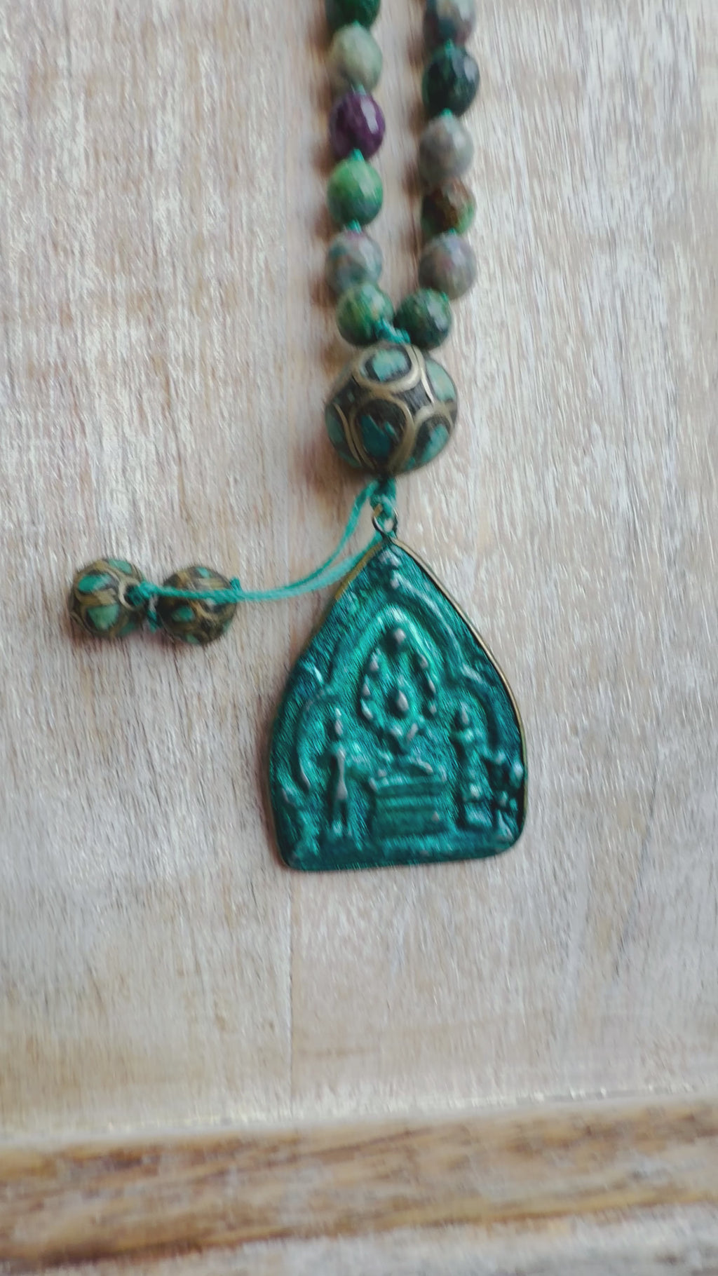 Indian Agate & Tibetan Pendant Necklace